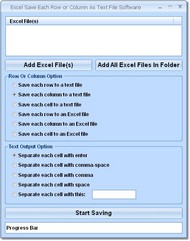 Excel Save Each Row or Column As Text File Softwar screenshot